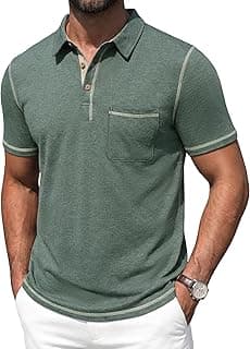 Mens Polo Shirts Short Sleeve Casual Summer Lightweight Cotton Golf Polo Shirts with Pocket