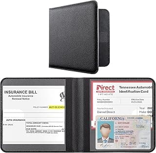 CoBak Car Registration and Insurance Holder for Men and Women | Small Lightweight Vehicle Glove Box Car Organizer, Auto Truck Compartment Case for Essential Document, Driver License
