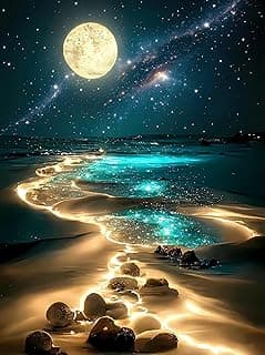Moonlight Jigsaw Puzzles for Adults 1000 Pieces, Sparkling Beach Nature Landscape 1000 Piece Puzzle for Adults, Fun Hard Difficult Impossible Challenging Jigsaw Puzzles 1000 Pieces