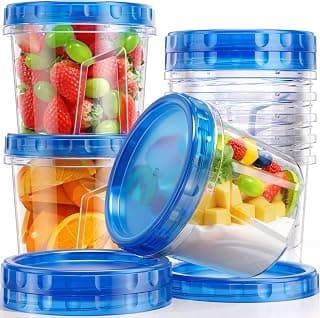 Canfanni 8 Pack-24 OZ Freezer Storage Containers, Plastic Soup Container with Lids, BPA Free Food Storage Containers with Twist Top Lids, Reusable, Microwave and Dishwasher Safe