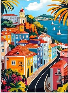 500 Pieces Puzzle for Adults, Town in Autumn Street Puzzle, Recycled Cardboard Jigsaw Puzzles 500 Pieces, Challenging Puzzles Game Home Decor Birthday Party Gift for Adults Seniors 20.5 * 15 in
