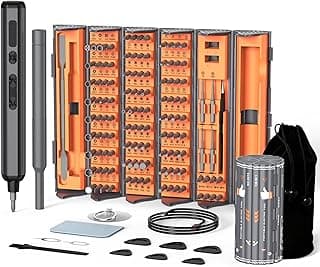 138-IN-1 Electric Screwdriver Set Cordless with 120 Precision Bits | Rechargeable Screw Driver with LED Light Magnetic Storage Home Repair Tool Kit for Electronics, Camera, Watch, PC RC