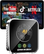 Magic AI Box Wireless CarPlay Adapter, Fast Car Video Box Plug & Play, Easy Setup, Supports Netflix/YouTube/TF Card Streaming Equalizers and More for OEM Wired CarPlay/Android Auto Cars(Smoky Gray)