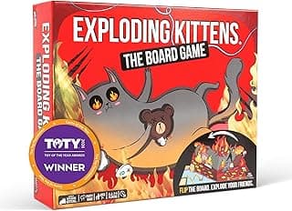 Exploding Kittens The Board Game 2-6, Age 7+ Flippable Game Board | One of the bestselling card games of all time is now a board game! Flip the pop-up board, strategize, sabotage, and surprise.