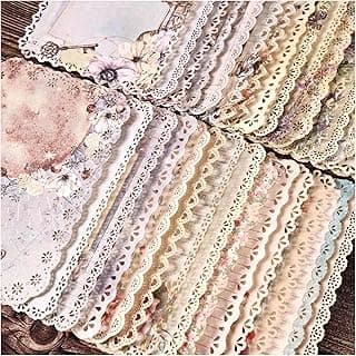 30 Sheets Lace Edged Vintage Scrapbook Paper, Assorted Set - 3 Pack Background Decorative Paper Ephemera for Junk Journaling Supplies, Scrapbooking, Collage, Stationery Letter Writing