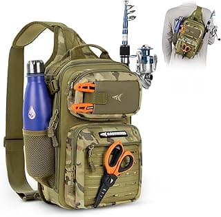 KastKing BlowBak Tactical Sling Tackle Bag-Lightweight Fishing Backpack Storge Fishing Gear and Equipment,Gift for Men