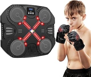 Music Boxing Machine with Gloves, Interactive Boxing Target for Active Kids | Wall Mounted Bluetooth Indoor Sports Toy, Boxing Training Toy, Ideal Birthday Gift for Boys Girls Kid 3 4 5 6 7 8 9 10 11 12+