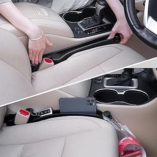 Givifive Car Seat Gap Filler Organizer 2Pack Soft Foam 3IN1 Multifunctional | Seat Side Gap Filler Strip with Storage Slot & Hook Accessory Universal Fit Car SUV Truck Fill The Gap Between Seat & Console