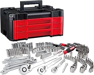 CRAFTSMAN 230 Pcs Mechanics Tool Set, Socket Wrench Set, Car Tool Kit with VERSASTACK Toolbox, SAE and Metric,1/4 in, 3/8 in, and 1/2 Drive, Short and Long Arm Hex Keys (CMMT45306)