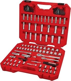 CRAFTSMAN Mechanics Tool Set 105 Pcs, Standard (SAE) and Metric with Case , 1/4 and 3/8 Inch Drive Car Tool Kit( CMMT12123)