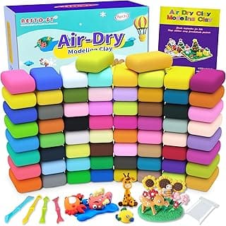 Aestd-ST Air Dry Clay 66 Colors, Modeling Clay for Kids, DIY Magic Clay | Molding Clay Kit, 4 Sculpting Tools, Resealable bags, Non-Sticky Soft, Super Light, Arts & Crafts Gift for Boys Girls Kids