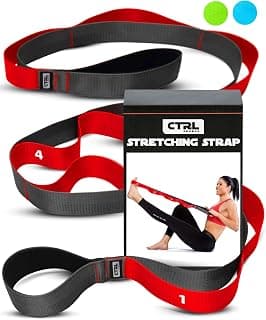 Stretching Strap with Loops - Non Elastic Stretch Band for Physical Therapy, Yoga Strap for Stretching Equipment, Stretch Bands for Exercise and Flexibility - Fascia, Hamstring and Leg Stretcher Belt