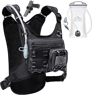 Zelvot Running Vest with 2L Water Bladder, Hydration Backpack, U.S. Design Patent, Lightweight Hydration Pack with Gear Holder, Reflective Chest Pack for Men Women