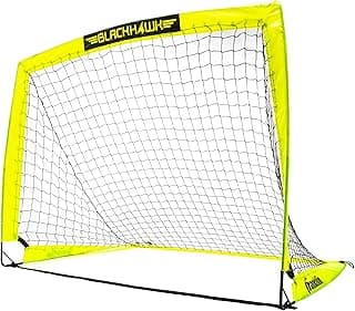 Franklin Sports Blackhawk Backyard Soccer Goal - Portable Pop Up Soccer Nets - Youth + Adult Folding Indoor + Outdoor Goals - Multiple Sizes + Colors