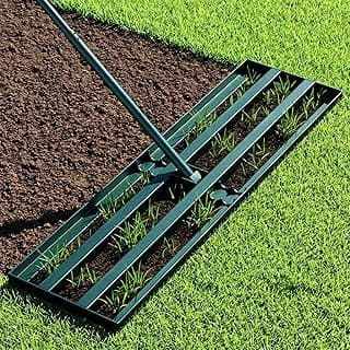 Stainless Steel Lawn Leveling Rake with 70" Adjustable Long Handle – 30"×10" Lawn Leveler for Yard & Garden Soil Leveling, Heavy Duty Top Dressing Rake for Lawn Repair, Landscaping & Grass Care