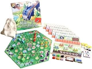 Moaideas Mini Rails Road to Eltonburg Strategy Train Board Game | 1-5 players, 20-40 min, award winning, double-sided modular hex map, buy shares, build tracks mechanics, 72 meeples