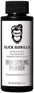 Slick Gorilla Hair Styling Powder for Men, Texture Powder 0.70 oz (20g) | Matte texturizing powder for volume, root lift, no shine and lightweight hold
