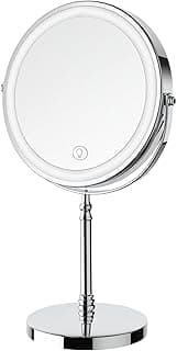 DEIOVWXS Makeup Mirror, Rechargeable Vanity Mirror with 3 Lights, 1X/10X | Adjustable Brightness, 3000mAh, Double-Sided, Gift for Mom, Women, Wife, Girls, Dorm Room Essential
