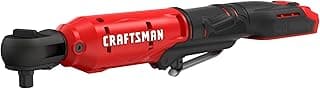 CRAFTSMAN V20 Cordless Ratchet Wrench, Multi-Size 3/8 Ratchet, 1/4 and 1/2 Interchangeable Anvils, LED Light, 40 ft-lbs Torque, 300 RPM, Battery Not Included (CMCF935B)