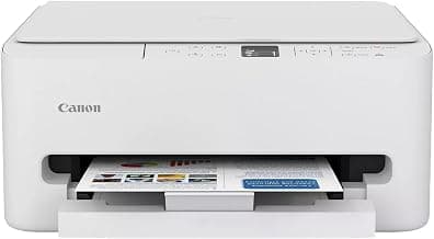 Canon PIXMA TS6520 Wireless Color Inkjet Printer, Duplex Printing, Copier/Scanner, 1.42" OLED Display, Compact, White