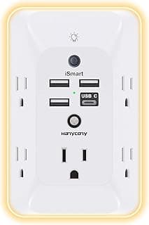 Outlet Extender with Night Light, Multi Plug Wall Outlet, Surge Protector