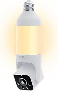 WYZE Bulb Cam - 2K HD Smart Light Bulb Security Camera with Color Night Vision, 800-Lumen Dimmable LED, 160° Wide View, Motion Detection & Siren, E26 Socket, Alexa/Google/IFTTT