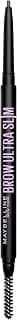 Maybelline Express Brow Ultra Slim Eyebrow Makeup, Brow Pencil with Precision Tip and Spoolie for Defined Eyebrows, Black Brown, 1 Count (Packaging May Vary)