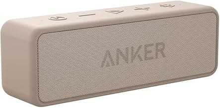Anker soundcore 2 Portable Bluetooth Speaker, Stereo Sound, IPX7 | BassUp, 24H Playtime, Bluetooth 5, Wireless Speaker for Home, Outdoors, Travel-Mocha Brown