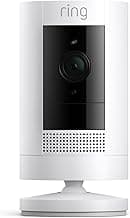 Ring Outdoor Cam (Stick Up Cam), Weather-Resistant Home or Business HD Security Camera, Live View, Color Night Vision, Two-Way Talk, Motion Alerts, Works with Alexa, White