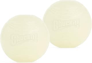 Chuckit! Glow in the Dark Bouncy Balls - Ball for Dogs, Chuckit Dog Toy, Max Glow Balls - Medium, 2.5 Inch Pack of 2