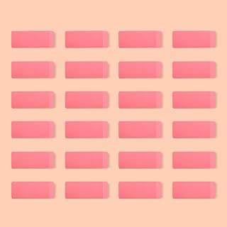 Amazon Basics Rectangular Erasers for School and Office, Pink, Art Eraser for Drawing, Stationery Supplies, 24 Count