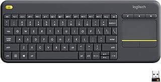 Logitech K400 Plus Wireless Touch TV Keyboard for PC-Connected TV - Black | Easy media control, built-in touchpad, HTPC for PC-connected TV, compatible with Windows, Android, Chrome OS, Laptop, Tablet