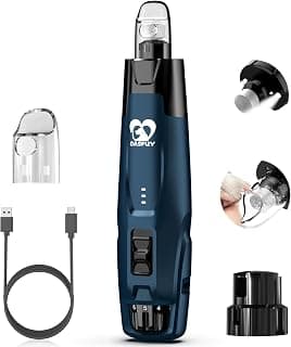 Casfuy New 6-Speed Dog Nail Grinder - 50% More Power Dog Nail Trimmers with 2 LED Lights Quiet 7h Running Time Electric Pet Nail Grinder File Toenail Grinder for Large Medium Small Dogs & Cats (DB)
