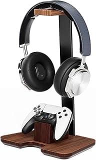Controller Stand Wood Headphone Stand for Desk Gaming Desk Accessories Controller Holder for Gaming Equipment Headset Holder Gift for Father,Son,Husband,Boyfriend
