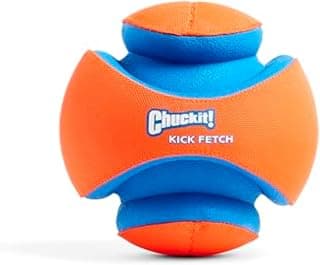 Chuckit! Kick Fetch Ball Dog Toy, Floats in Water, Large 8 Inch Diameter | Durable rubber and foam build, interactive play design, great for pool or lake sessions, built for big breed dogs each day