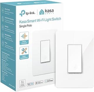 Kasa Smart Light Switch HS200, Single Pole, Needs Neutral Wire, 2.4GHz Wi-Fi Light Switch Works with Google Home, UL Certified, No Hub Required, White | 2.4GHz Wi-Fi, Works with Alexa & Google Home, UL Certified, No Hub Required, White