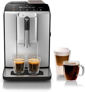 Bosch 300 Series Fully Auto Espresso Machine with Grinder and Steam Wand | Double Cup, Large Bean Capacity - Easy Clean, Maintenance - Barista Quality Super Coffee Maker for One-Touch Drinks