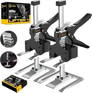 Labor Saving Arm, 2 Pack Furniture Jack Lifter Tool, Black&Yellow | Drywall Lift for Bed Wall Tile Locator & Door Panel; Multi-Function Height Adjustment, Lift Range up to 6.7lbs.