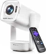 Aurzen Roku TV D1R air USB-C Powered Smart Portable Outdoor Projector White