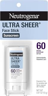 Neutrogena Ultra Sheer Face Sunscreen Stick SPF 60, .47 oz