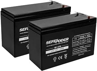 SEFEPODER 12 Volt 7ah Rechargeable Sealed Lead Acid Battery 2 Pack (F1 Terminals)