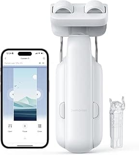 SwitchBot Automatic Curtain Opener - Bluetooth Remote Control Smart Curtain with App/Timer, Upgraded High-Performance Motor, Add Hub to Work with Alexa, Google Home, HomeKit