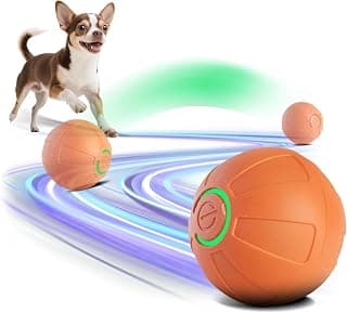 Interactive Small Dog Toy Ball, 2 Inch Smart Jumping Ball for Puppy/Small Dogs, Activated Automatic Bouncing Moving Vibrating, Dog Toy for Small Dogs to Keep Them Busy(Orange)