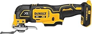 DEWALT 20V MAX XR Oscillating Multi-Tool Cordless, Variable Speed Brushless Motor Multitool with LED Light, Extended Runtime, Includes Two Wood Cutting Blades, Tool Only (DCS356B)