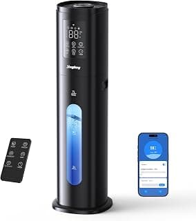 Humidifiers for Bedroom Large Room, 7L/1.85Gal Large Humidifier with Smart App & Remote Control, 4 Mist Levels Humidifier for Home Black