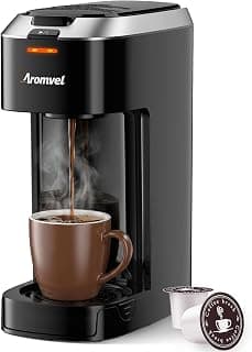 Single Serve Coffee Maker for K Cup Pods, 6-14oz Brew Sizes | One Button Coffee Maker, Fits Travel Mug, Compact for Small Kitchen, Office, Dorm, RV