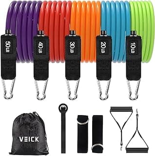 VEICK Resistance Bands with Handles, Exercise Tube Bands Set for Workouts