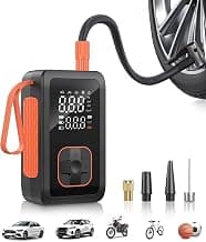 Hafuloky Tire Inflator Portable Air Compressor, 150PSI Cordless Air Pump with Digital Gauge, 3X Fast Air Compressor for Cars, Motorcycles, Bicycles, Balls(Black)
