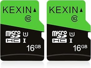 KEXIN 16GB Micro SD Card 2 Pack with SD Adapter microSDHC Memory Card UHS-I C10 U1 Micro SD Card Full HD High Speed TF Card for Smartphone Tablet