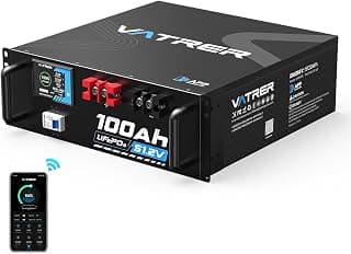 VATRER POWER 48V 100AH Lithium LiFePO4 Battery, Built-in 100A BMS